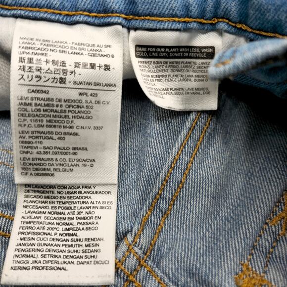 Levi's Orange Tab Denim Mini Skirt Zippered Pockets Medium Wash‎ Size 29 - Picture 9 of 11